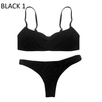 Solid Color Bikini Set