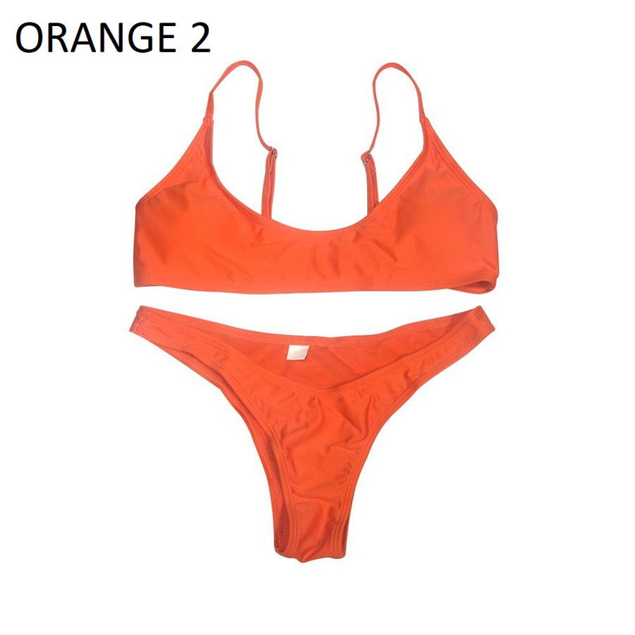 Solid Color Bikini Set