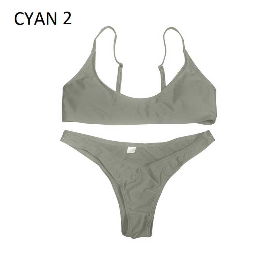 Solid Color Bikini Set