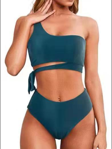 Women One Shoulder High Waisted Bikini (Private Listing)