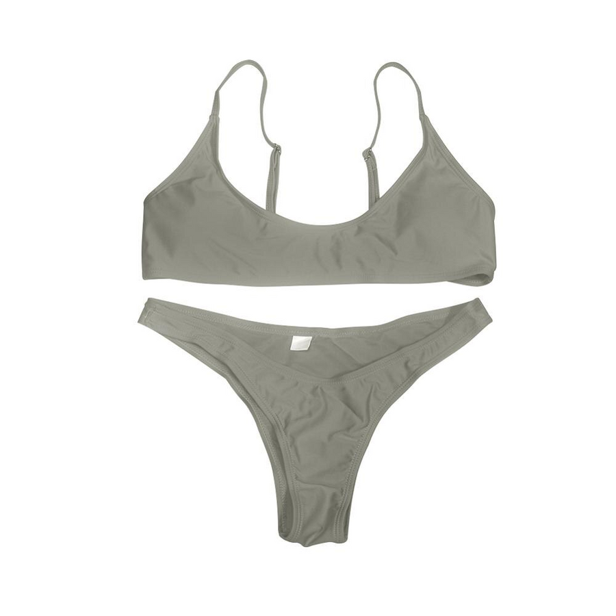 Solid Color Bikini Set