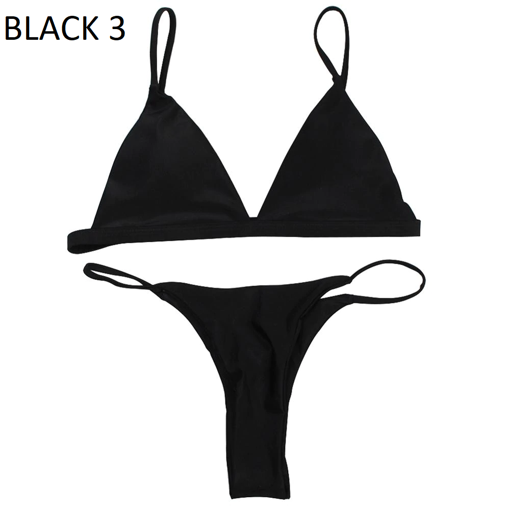 Solid Color Bikini Set