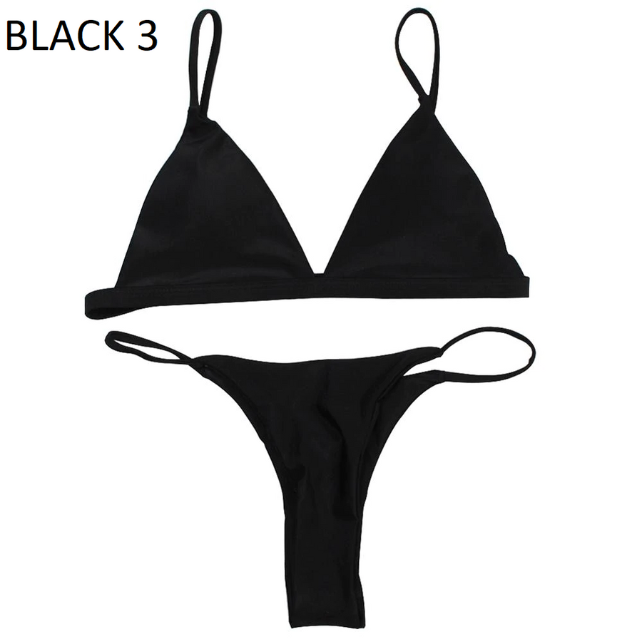 Solid Color Bikini Set