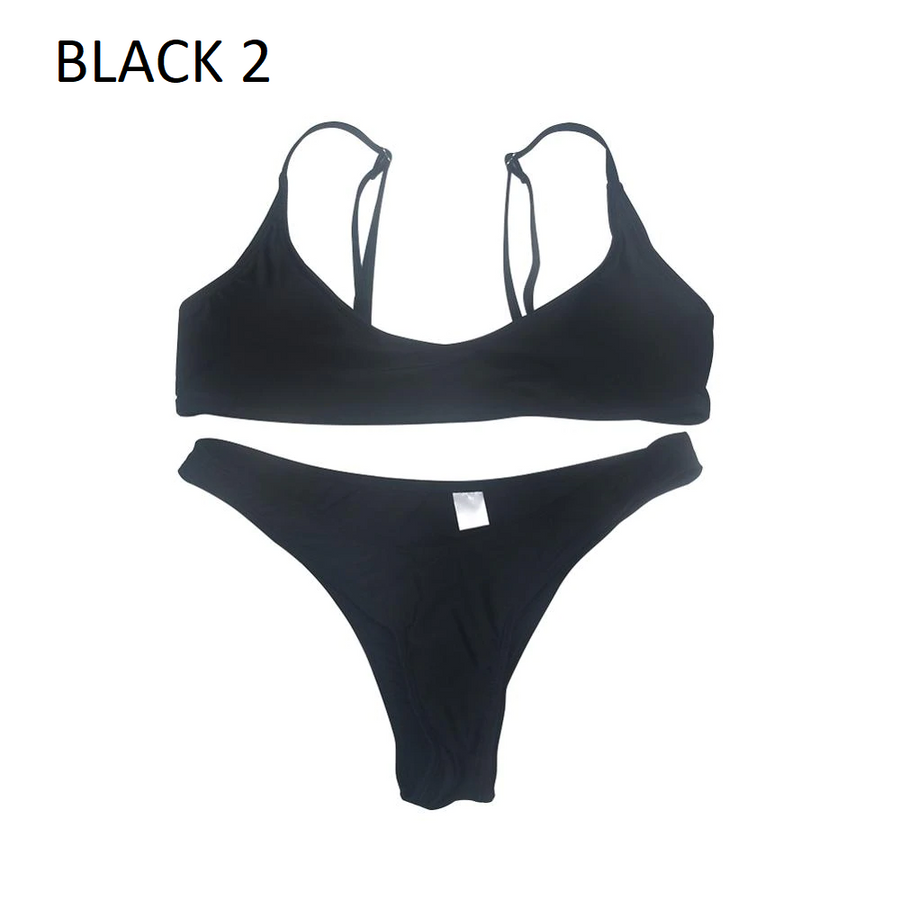 Solid Color Bikini Set