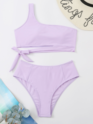 Women One Shoulder High Waisted Bikini (Private Listing)