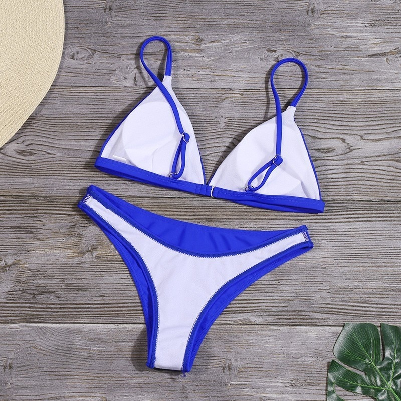 Sexy Triangle Bikini Solid Swimsuit