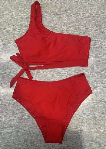 Women One Shoulder High Waisted Bikini (Private Listing)