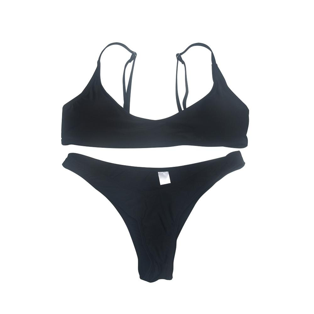 Solid Color Bikini Set