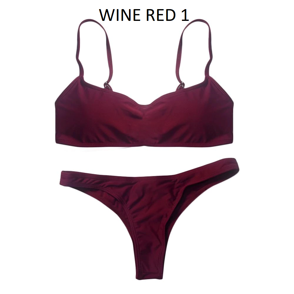 Solid Color Bikini Set