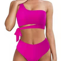 Women One Shoulder High Waisted Bikini (Private Listing)