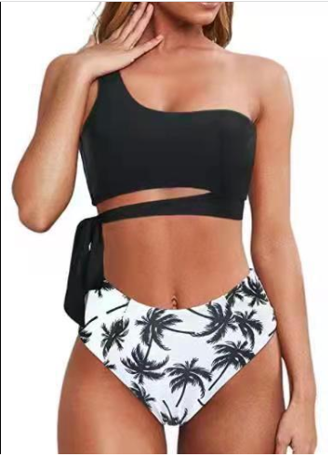 Women One Shoulder High Waisted Bikini (Private Listing)