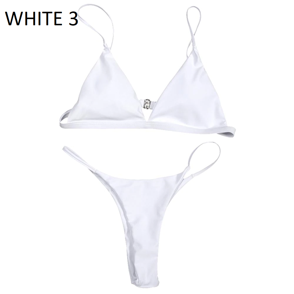 Solid Color Bikini Set